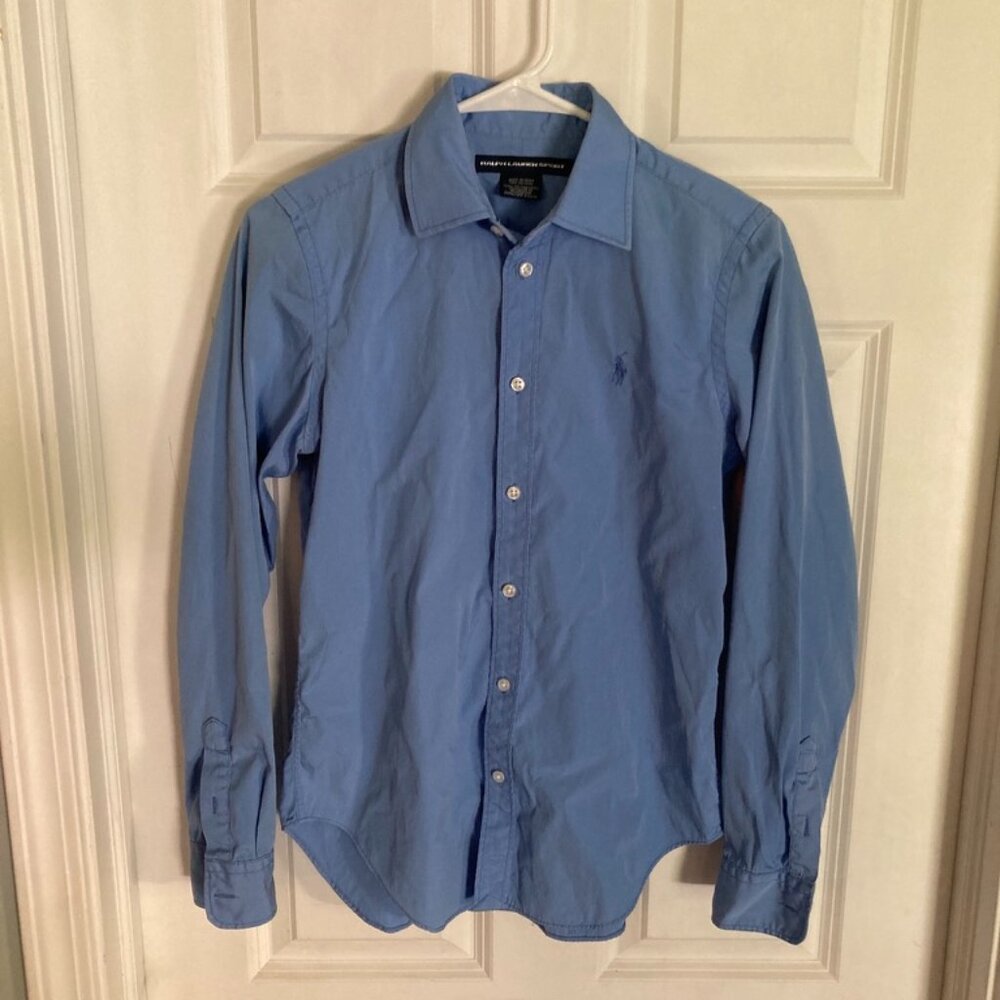 Ralph Lauren Sport Sz 8 Blue Oxford Blouse